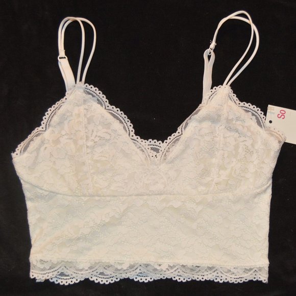 SO | Intimates & Sleepwear | So Nwt Junior Ivory Strappy Lace Pretty ...